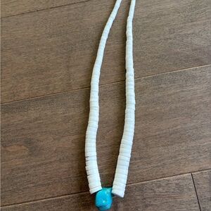 Vintage Native American Puka Turquoise Necklace 18”